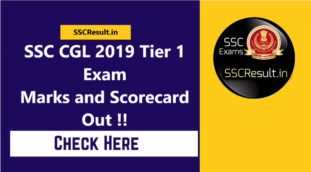 Check SSC CGL Marks 2019 & Scorecard for Tier-1 Exam