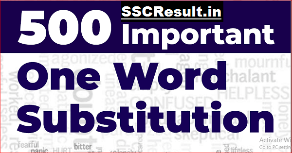 One Word Substitution in English PDF Download