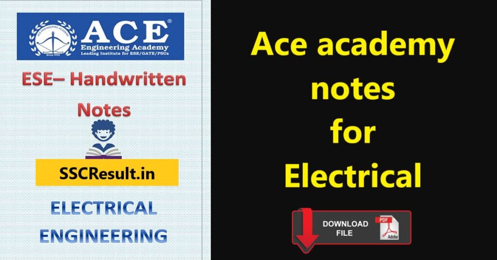 Ace academy notes for electrical