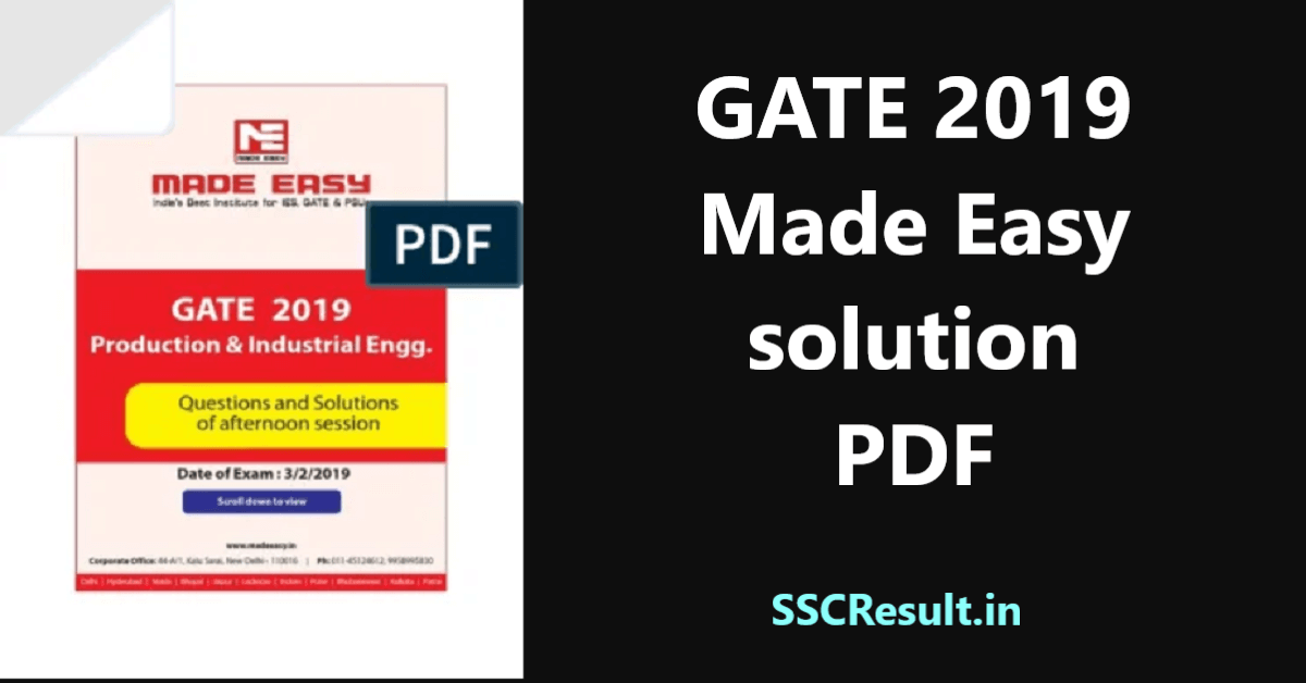 Made easy gate 2019 solution Pdf