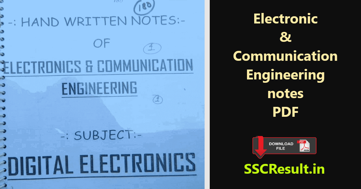 Electronics and communication engineering notes pdf