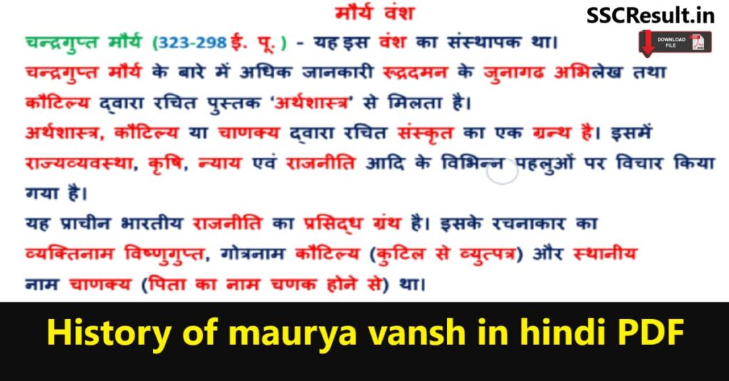 History of maurya vansh in hindi pdf
