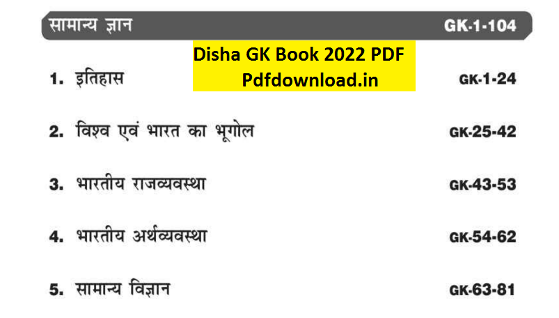 Disha General Knowledge 2022 PDF Free Download