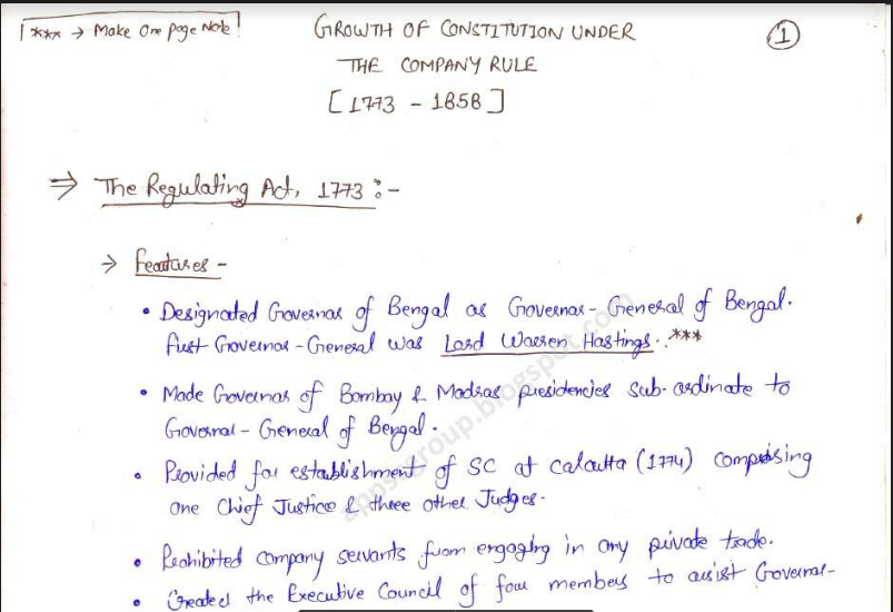 Indian Constitution Book Notes In English