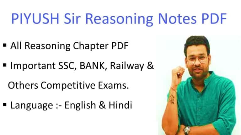 Piyush Sir Reasoning Class Notes PDF Download in Hindi